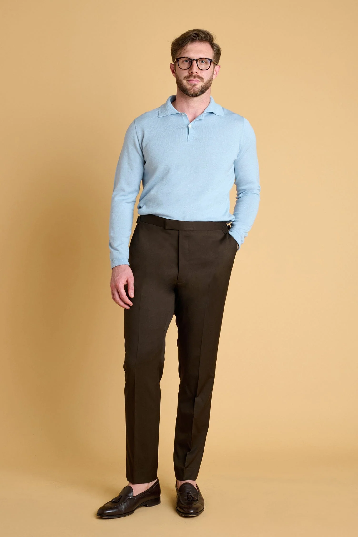 Johnny Fine Merino Long-Sleeve Polo - Image 33