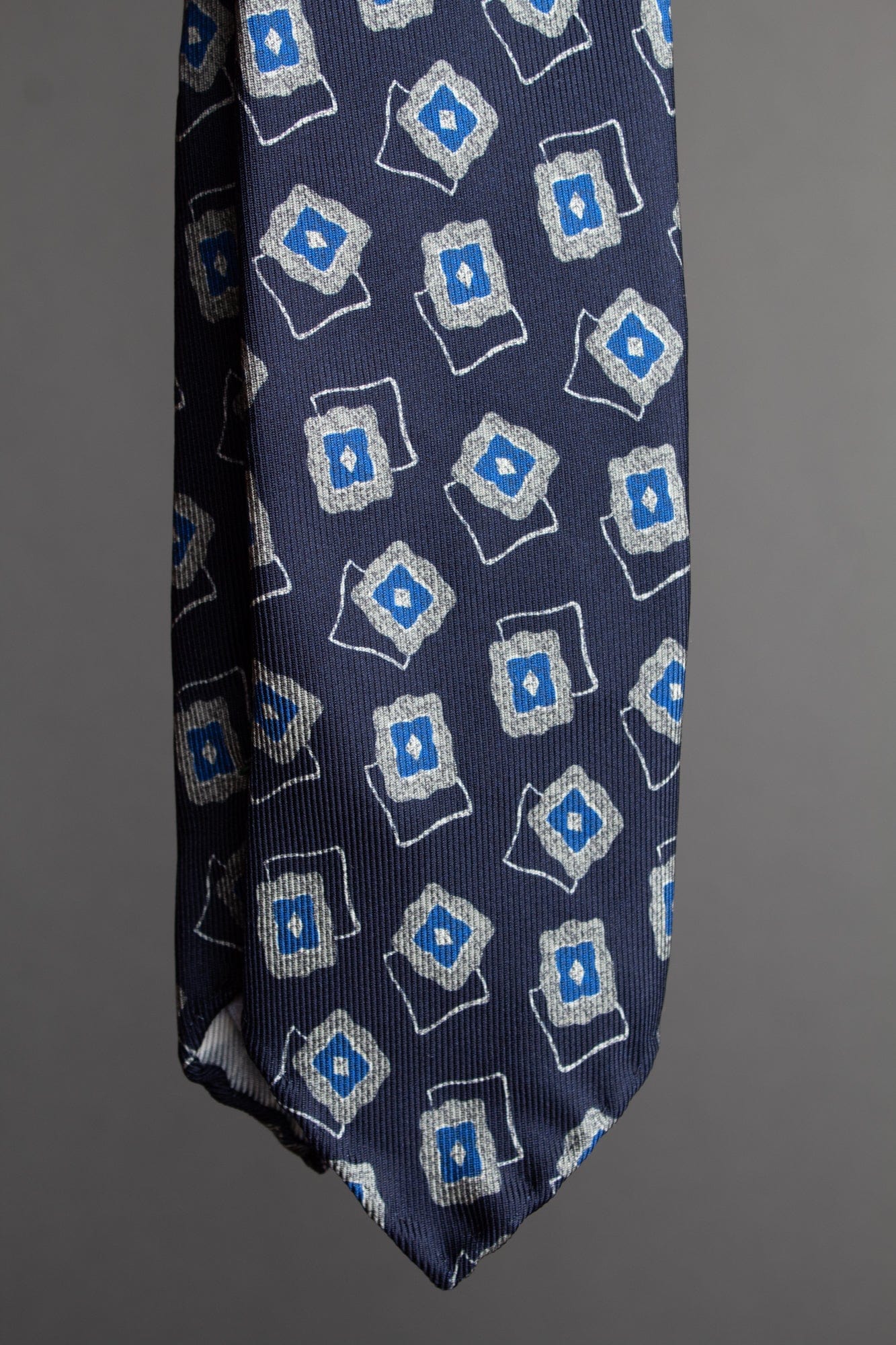 Geometric Print Handmade Silk Tie - Image 5