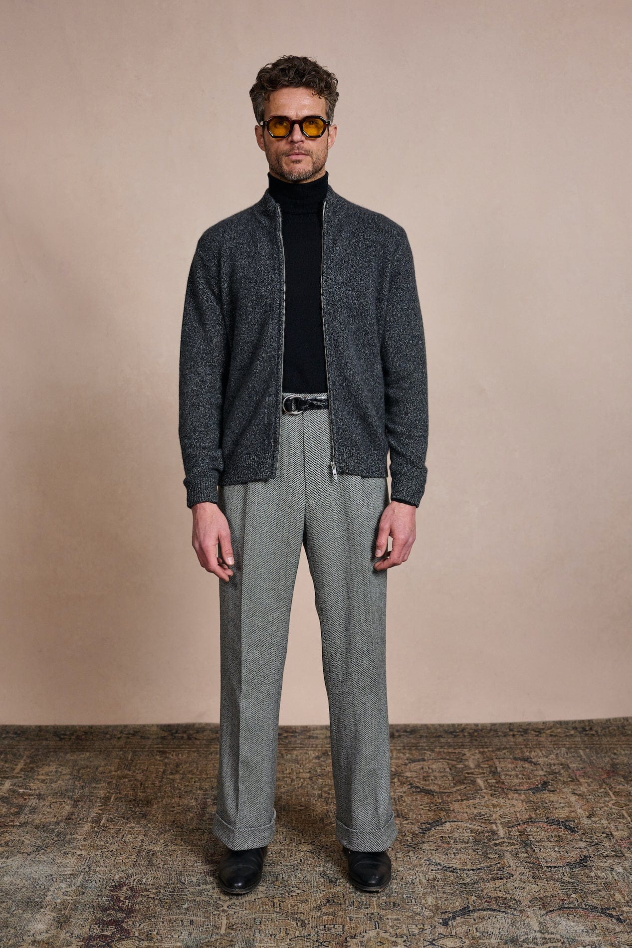 Herringbone Lambswool Trouser - Image 4
