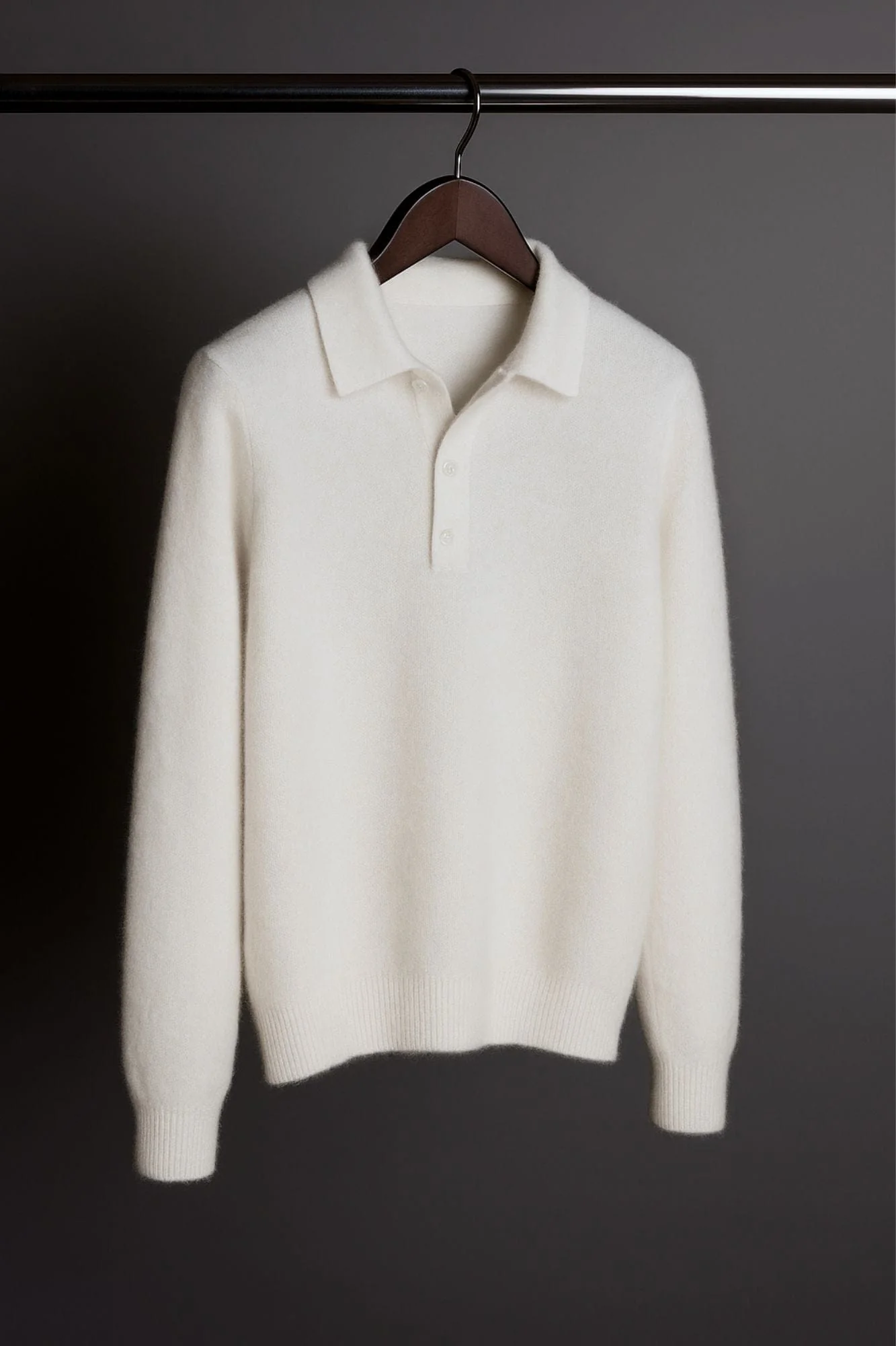 Made-to-Measure Cashmere Long-Sleeve Polo - Image 5