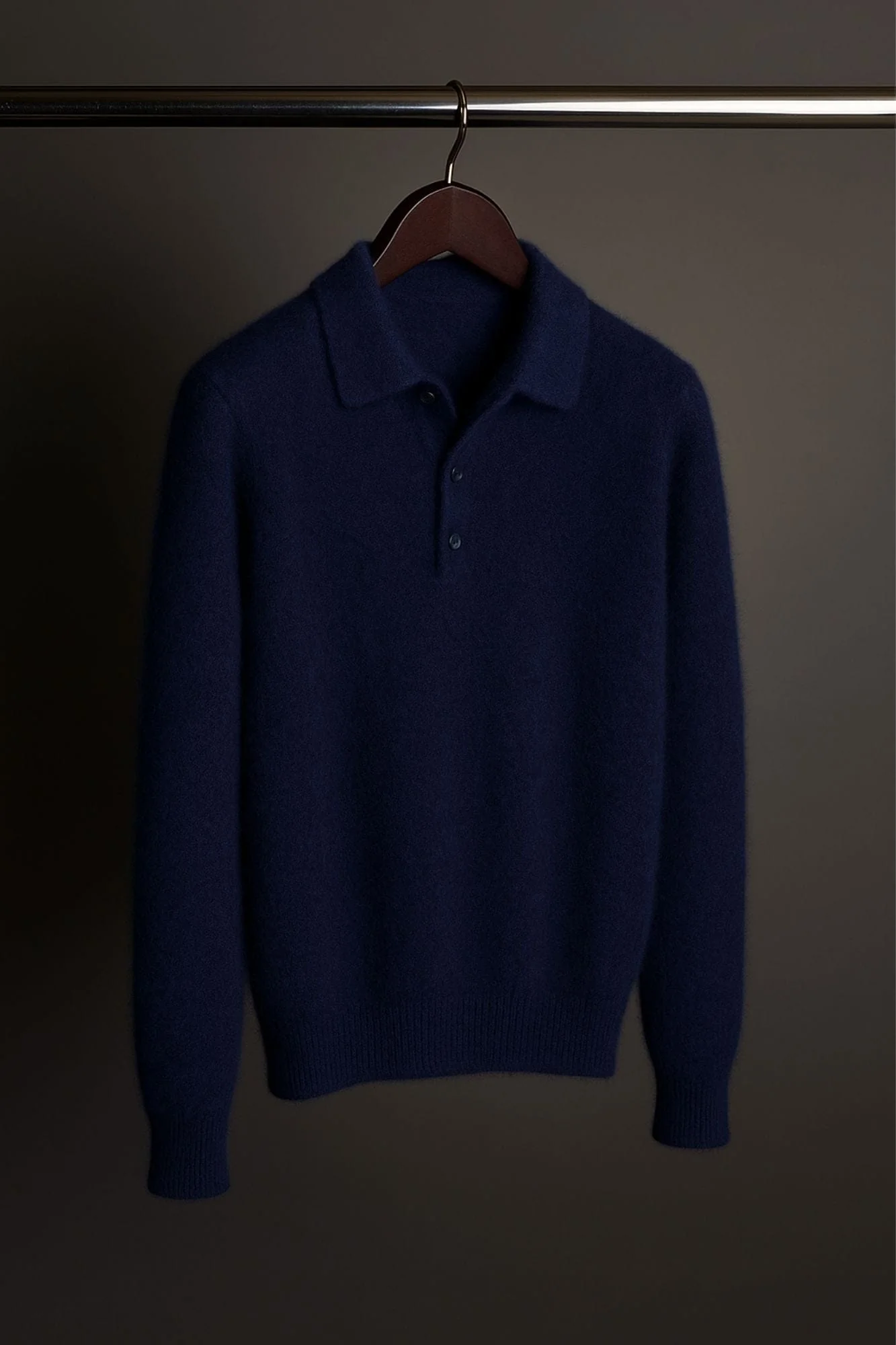Made-to-Measure Cashmere Long-Sleeve Polo - Image 8