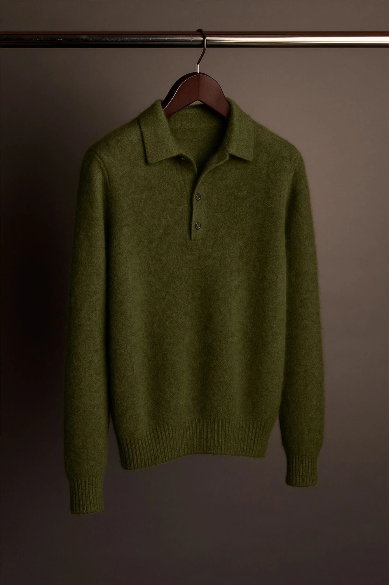 Made-to-Measure Cashmere Long-Sleeve Polo - Image 9