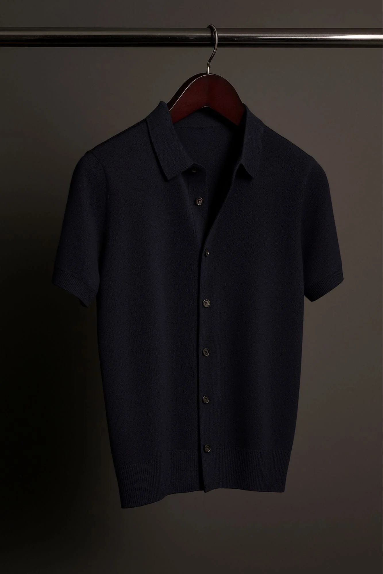 Made-to-Measure Merino Short-Sleeve Knit Shirt - Image 9