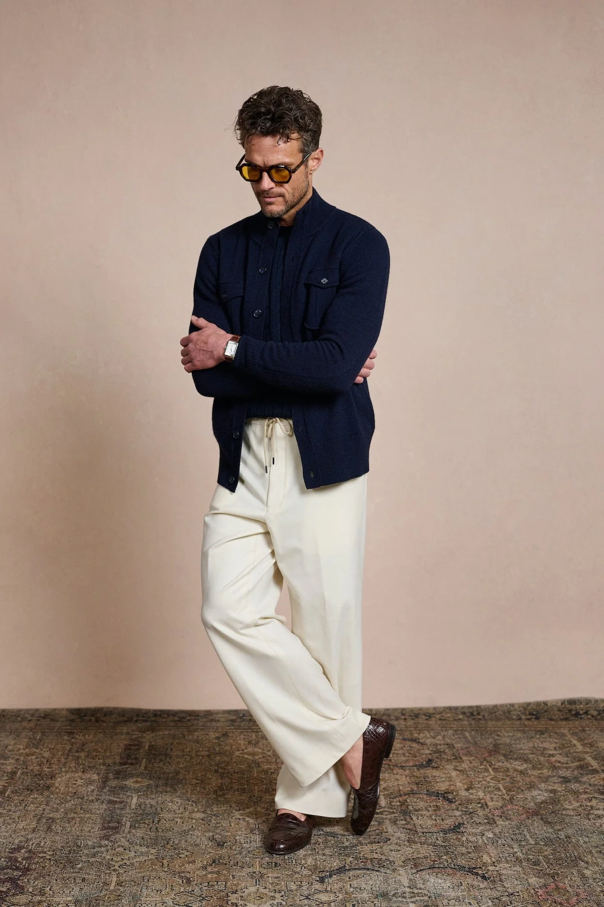 Made-to-Measure Wool & Cashmere Field Cardigan - Image 12