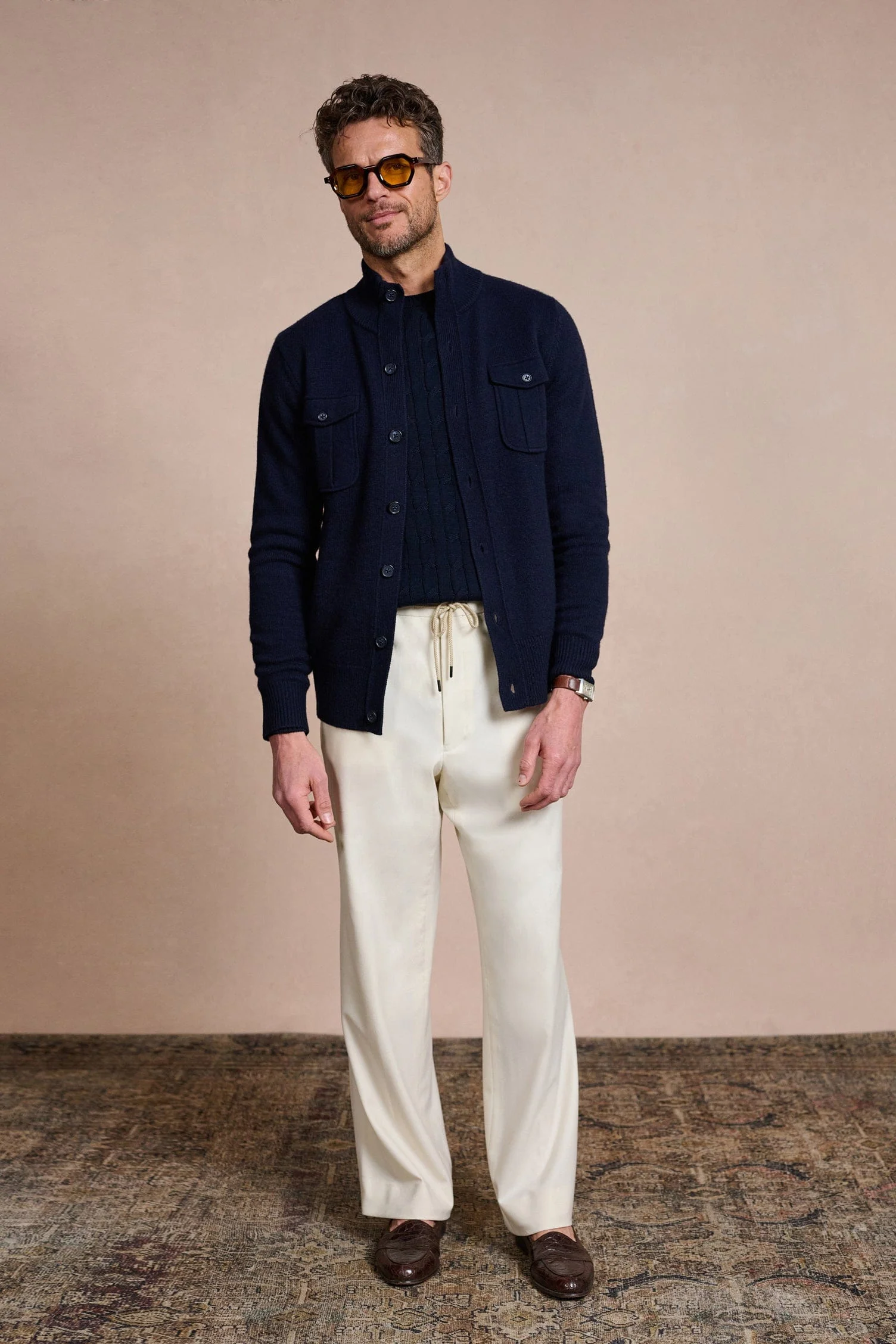 Made-to-Measure Wool & Cashmere Field Cardigan - Image 4