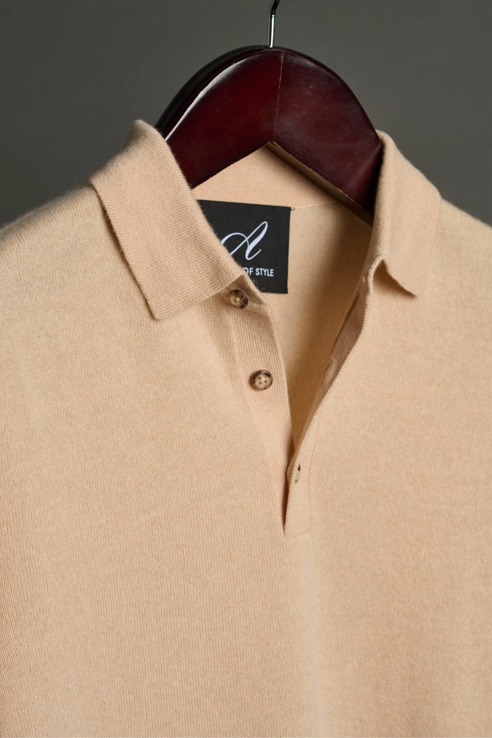 Made-to-Measure Wool & Cashmere V-Neck Polo - Image 7