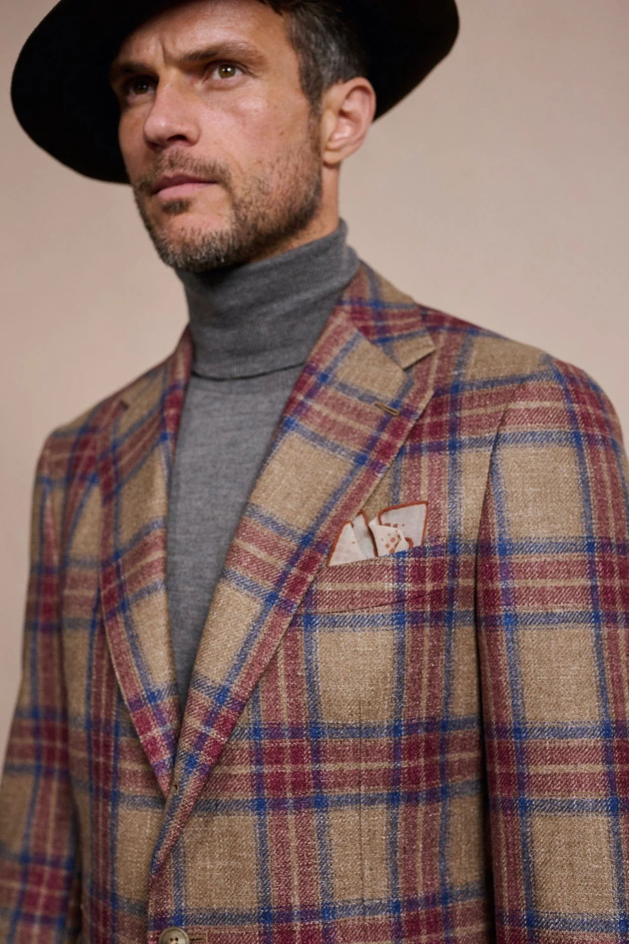 Wool, Silk & Linen Strong Plaid Jacket - Image 8